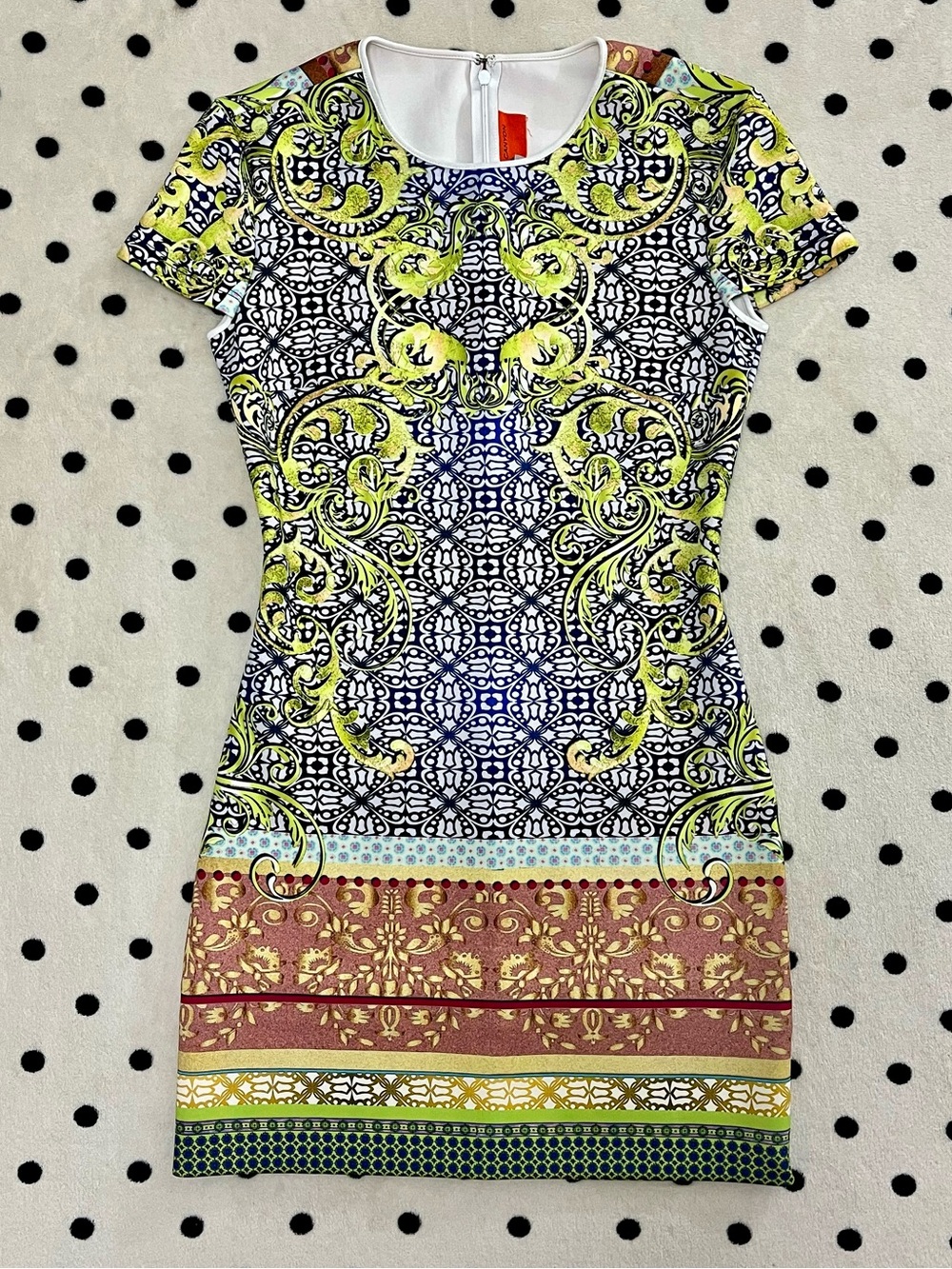 Clover Canyon Graphic Baroque Scuba Bodycon Dress Size S